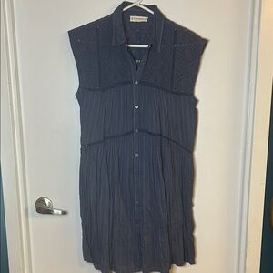 Lucky Brand Coastal Cowgirl Blue Eyelet, Sleeveless Dress